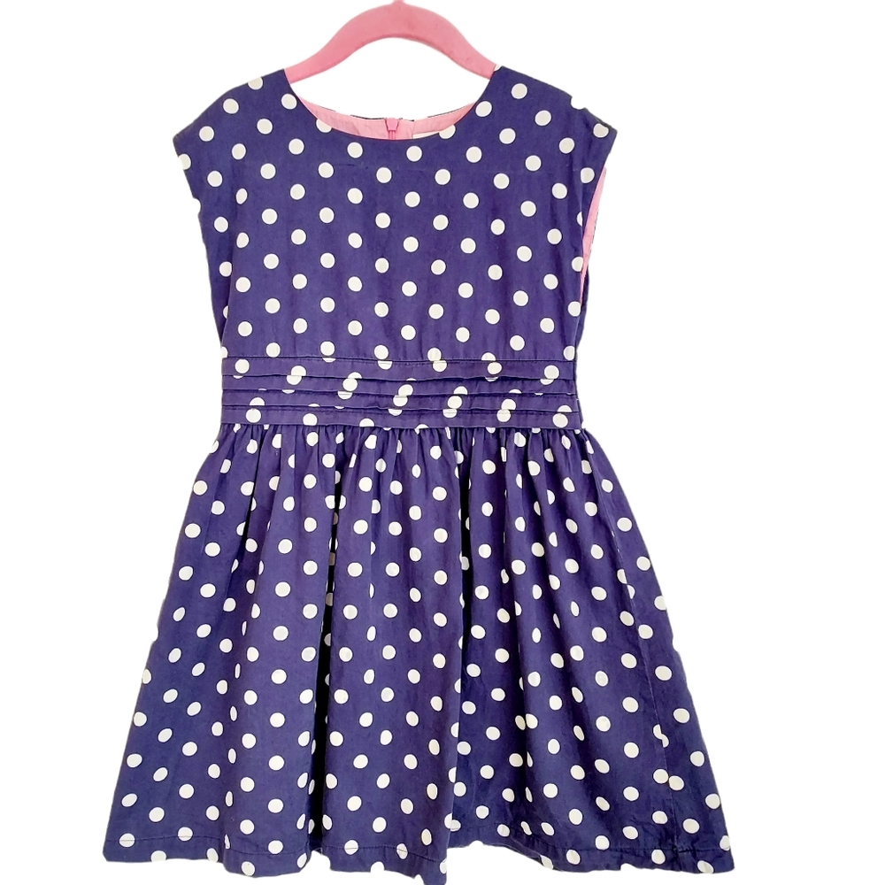 Mini Boden Navy Polka Dot Dress